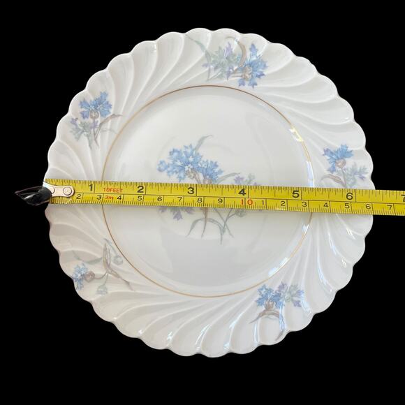 Haviland Limoges Bergere Bread & Butter Plates Lot of 5 White Blue Floral Swirl - Picture 2 of 16